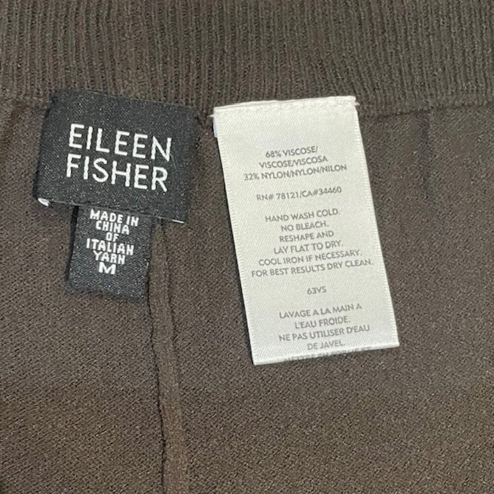 Eileen Fisher Brown Pull on Style Pants Women's Italian Material - Picture 2 of 3